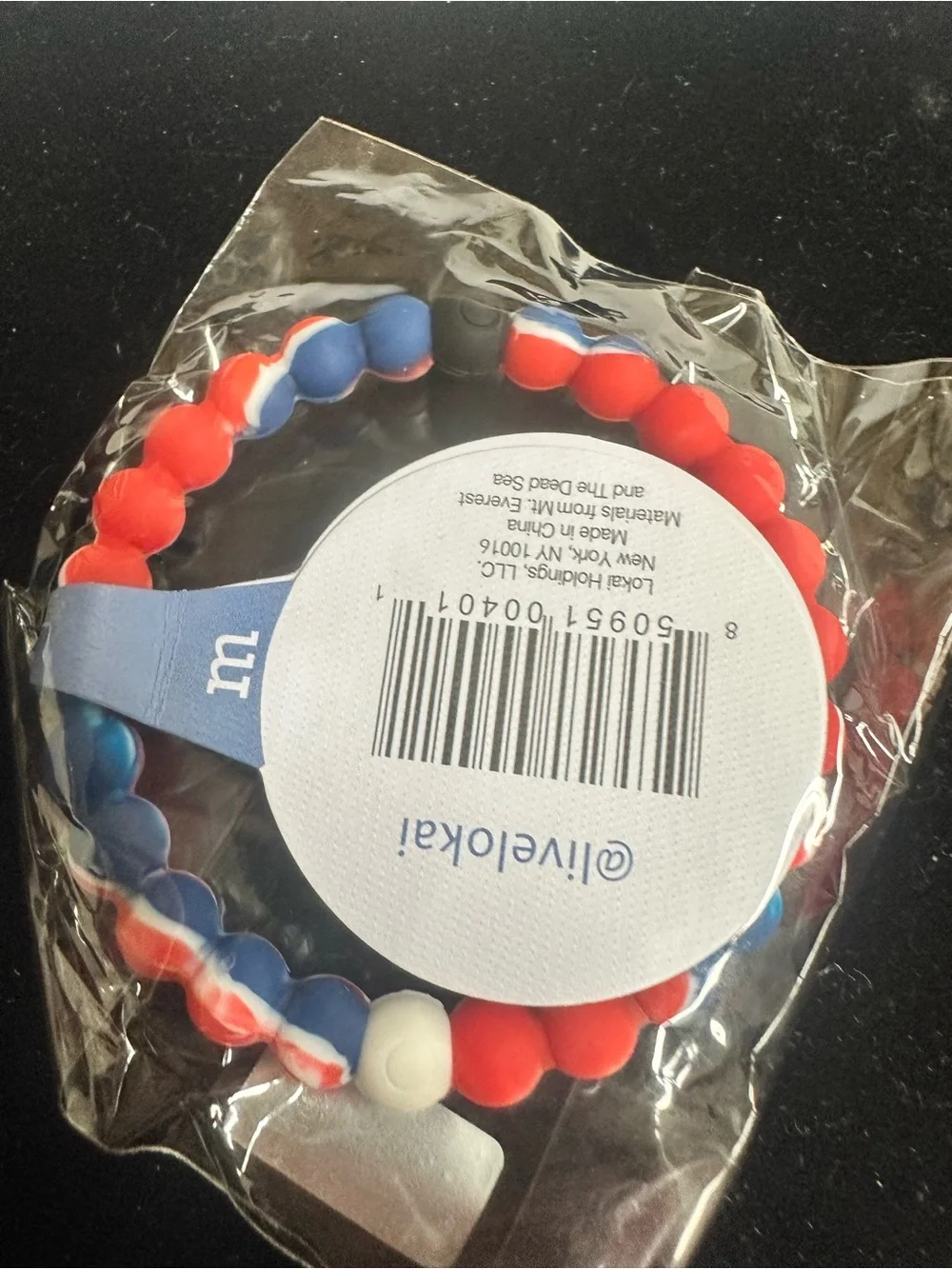 Lokai Kids Red, Blue & White Silicone Bead Bracelet